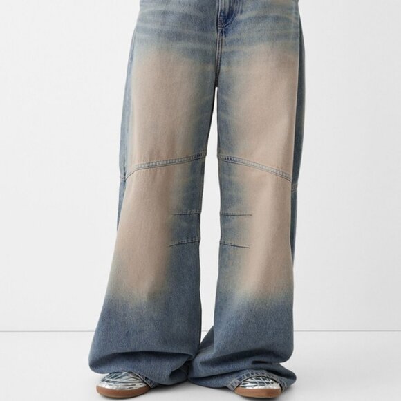 Bershka Mega Baggy Embroidered Jeans - Picture 2 of 8